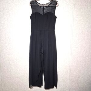 ALEXA B....Elegant Black Sheer Panel Jumpsuit...SIZE:12